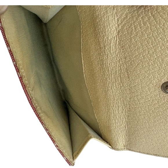 Bvlgari Canvas Leather Tri Fold Wallet Pink Monogram Snap Closure - Picture 9 of 15